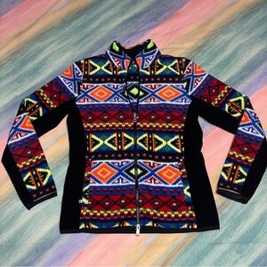 Lauren Ralph Lauren Fleece Southwestern Aztec Full Zip Coat Jacket size M